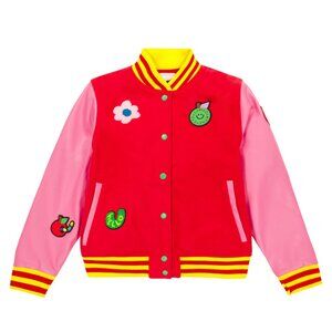 Stella McCartney Kids Girls Varsity Bomber Jacket w/ Contrasting Patches - Size6